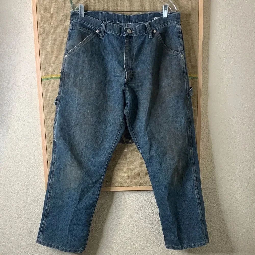 Wrangler Carpenter Relaxed Fit Blue Jeans size 34x29